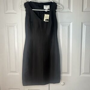 NWT Hugo Buscati Silk Black‎ Sleeveless Sheath Special Occasion Dress - Sz 8